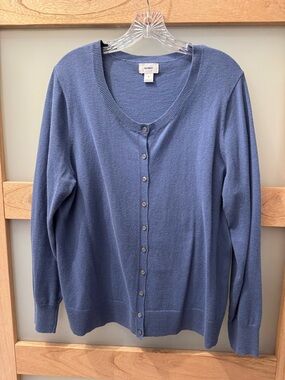 Old Navy Slate Blue Button-Front Cardigan Sweater